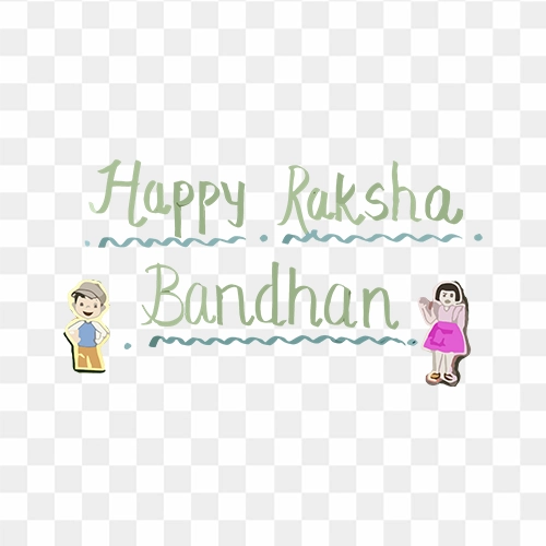 Happy Raksha Bandhan with Boy and girl cartoon free png